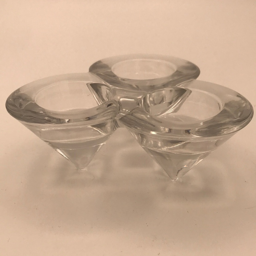 VTG Swedish Art Glass DORRE 3 Candle Holder‎